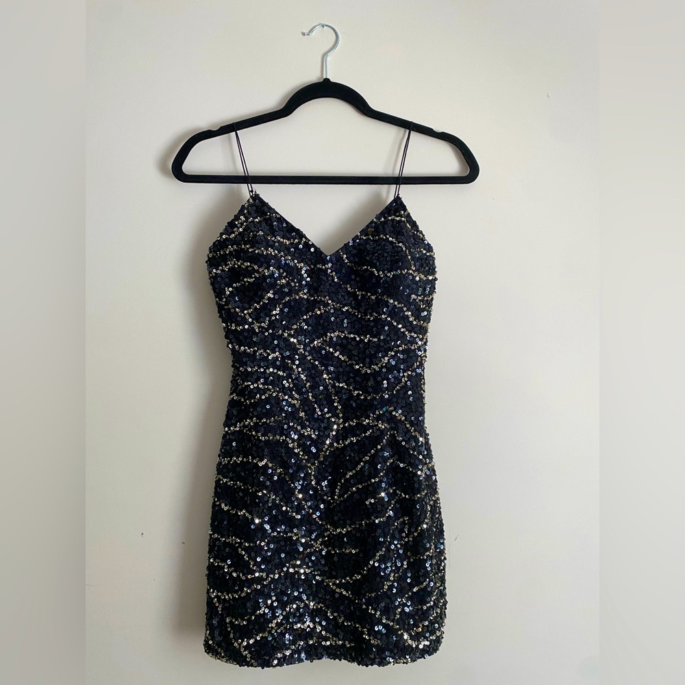 Black and Gold Homecoming/Prom Dress